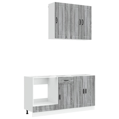 vidaXL Kitchen Unit PORTO 5 pcs Grey Sonoma Engineered Wood