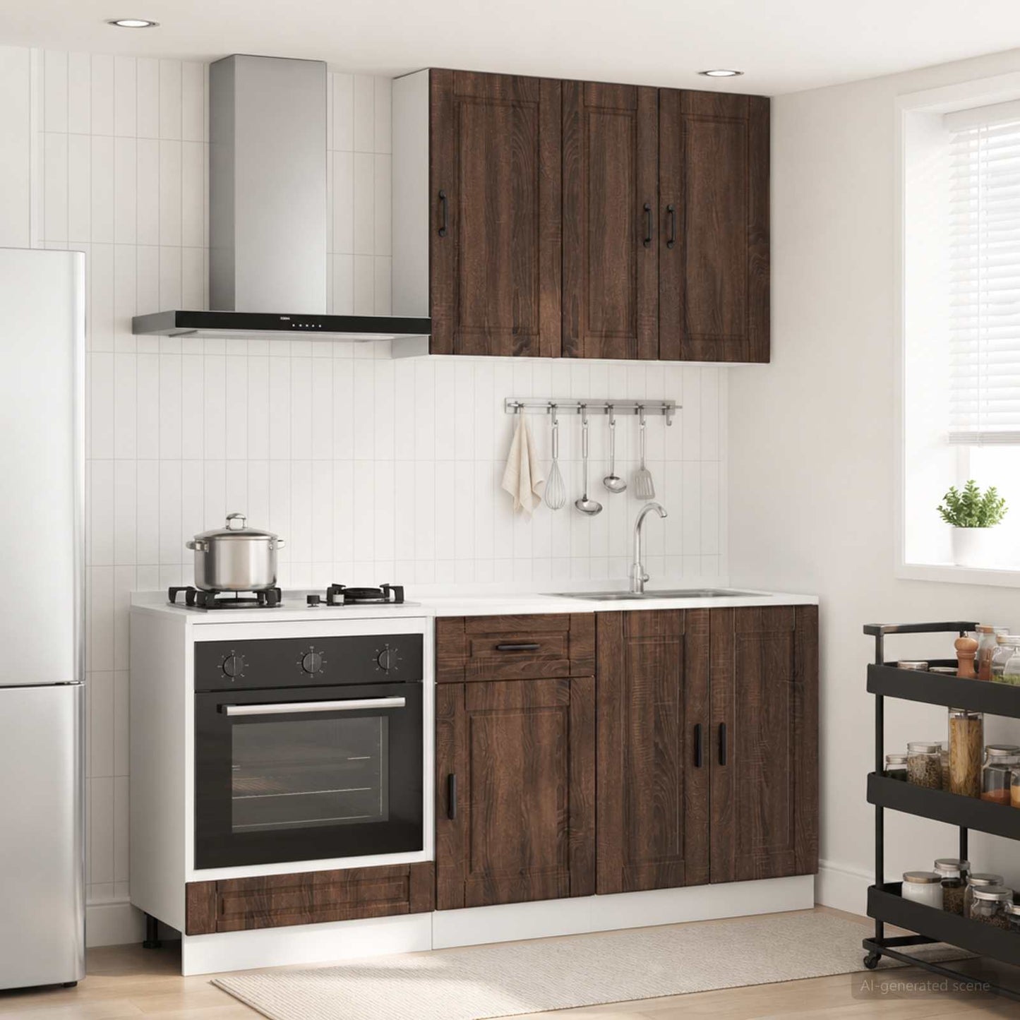 vidaXL Kitchen Unit PORTO 5 pcs Brown Oak Engineered Wood
