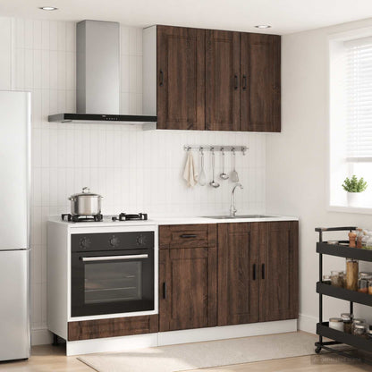 vidaXL Kitchen Unit PORTO 5 pcs Brown Oak Engineered Wood