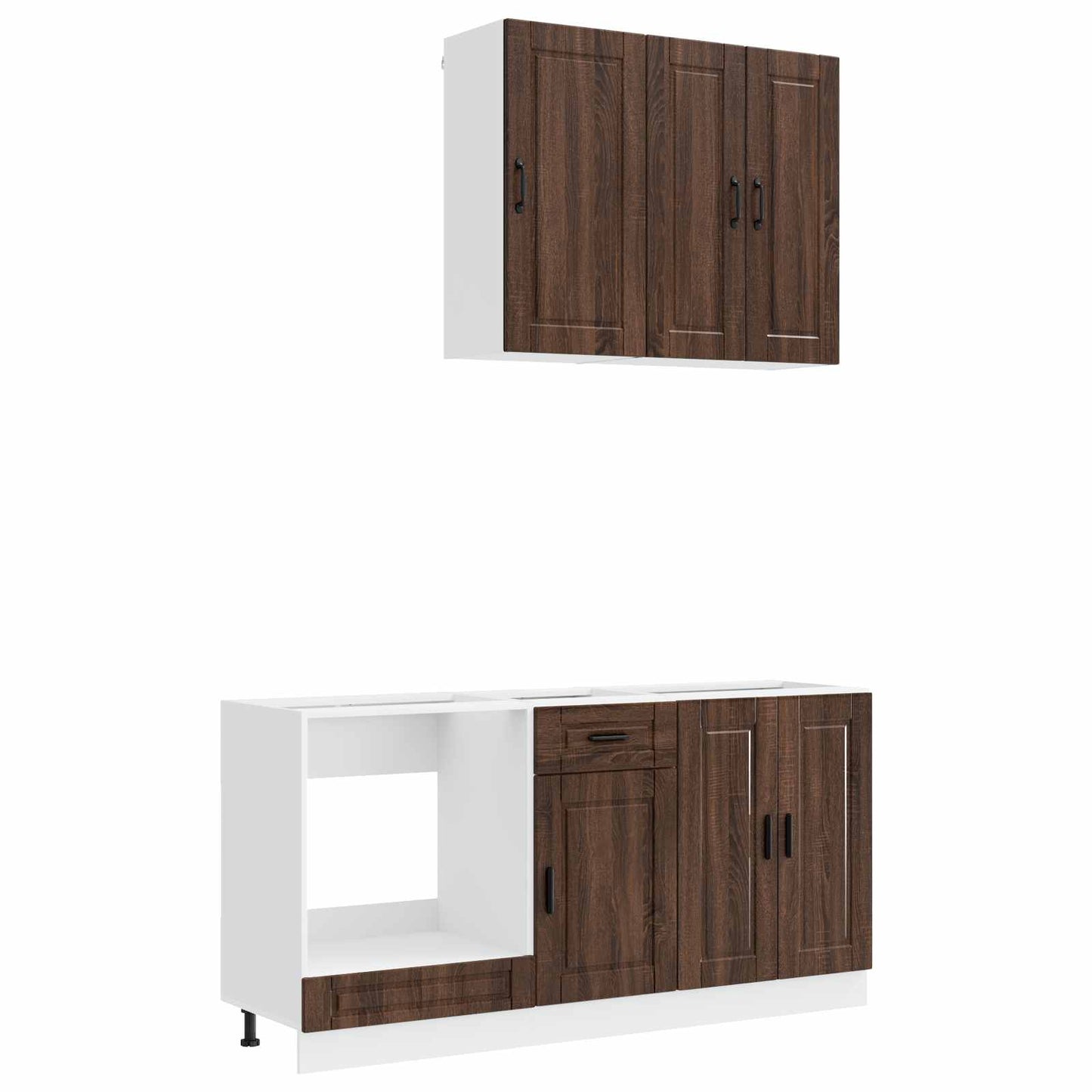 vidaXL Kitchen Unit PORTO 5 pcs Brown Oak Engineered Wood