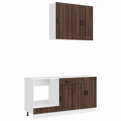 vidaXL Kitchen Unit PORTO 5 pcs Brown Oak Engineered Wood