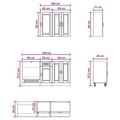 vidaXL Kitchen Unit PORTO 5 pcs Old Wood Engineered Wood