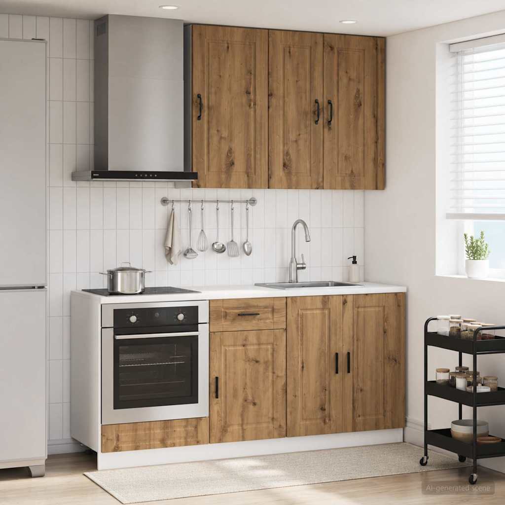 vidaXL Kitchen Unit PORTO 5 pcs Artisan Oak Engineered Wood