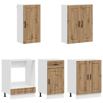 vidaXL Kitchen Unit PORTO 5 pcs Artisan Oak Engineered Wood