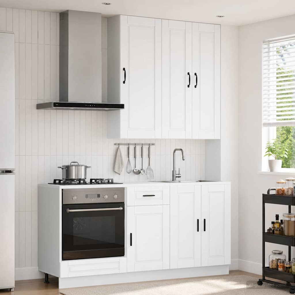 vidaXL Kitchen Unit PORTO 5 pcs White Engineered Wood