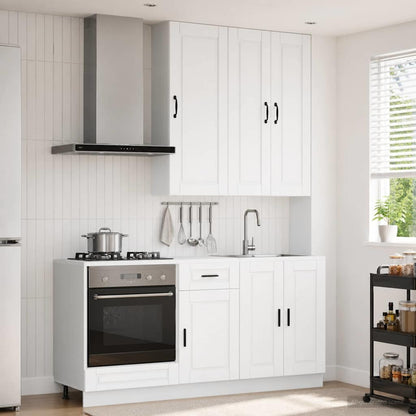 vidaXL Kitchen Unit PORTO 5 pcs White Engineered Wood