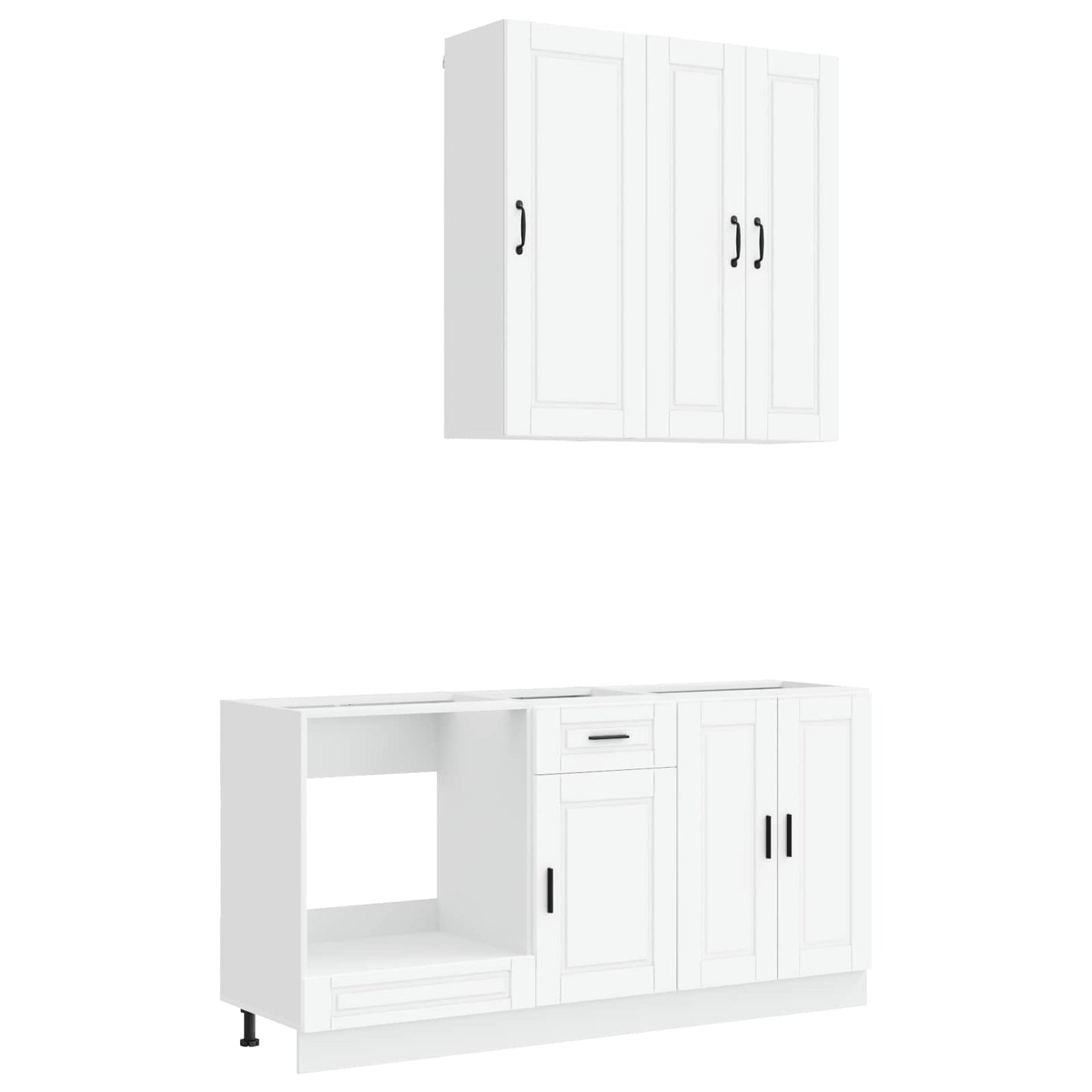 vidaXL Kitchen Unit PORTO 5 pcs White Engineered Wood