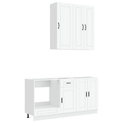 vidaXL Kitchen Unit PORTO 5 pcs White Engineered Wood
