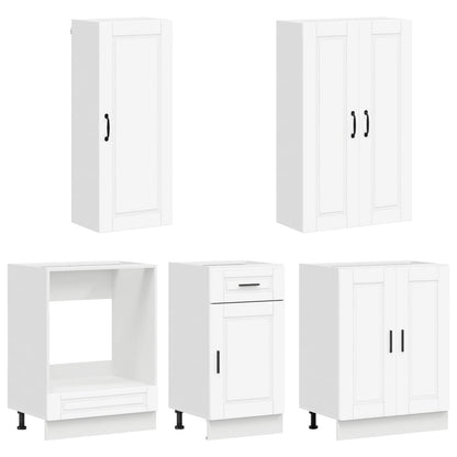 vidaXL Kitchen Unit PORTO 5 pcs White Engineered Wood