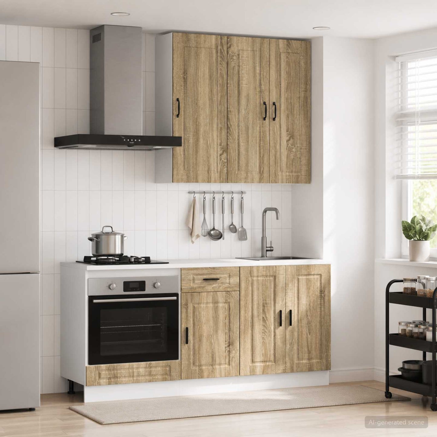 vidaXL Kitchen Unit PORTO 5 pcs Sonoma Oak Engineered Wood
