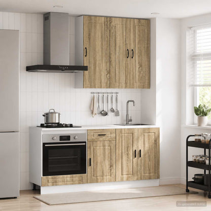 vidaXL Kitchen Unit PORTO 5 pcs Sonoma Oak Engineered Wood