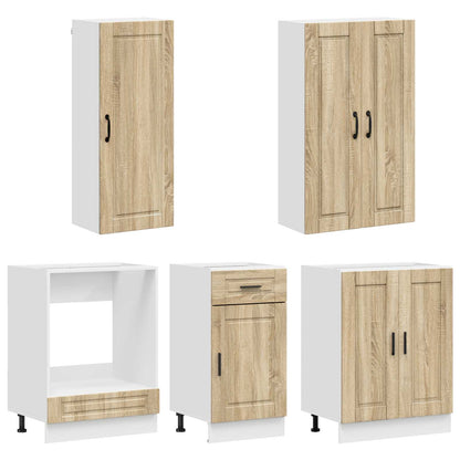 vidaXL Kitchen Unit PORTO 5 pcs Sonoma Oak Engineered Wood