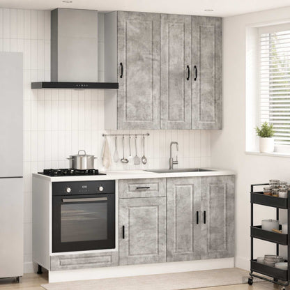 vidaXL Kitchen Unit PORTO 5 pcs Concrete Grey Engineered Wood