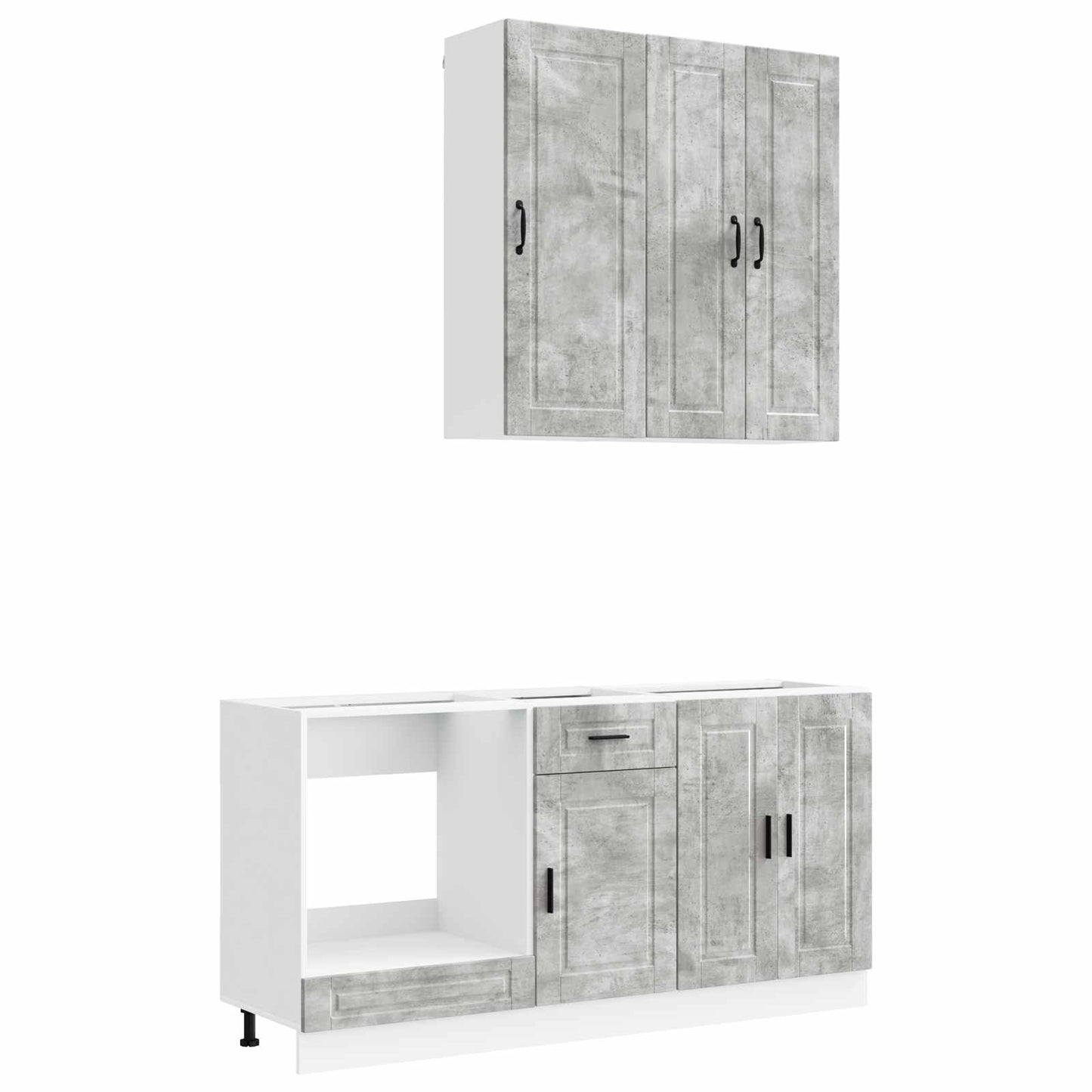 vidaXL Kitchen Unit PORTO 5 pcs Concrete Grey Engineered Wood