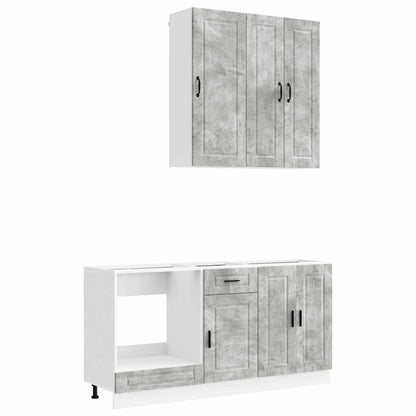 vidaXL Kitchen Unit PORTO 5 pcs Concrete Grey Engineered Wood