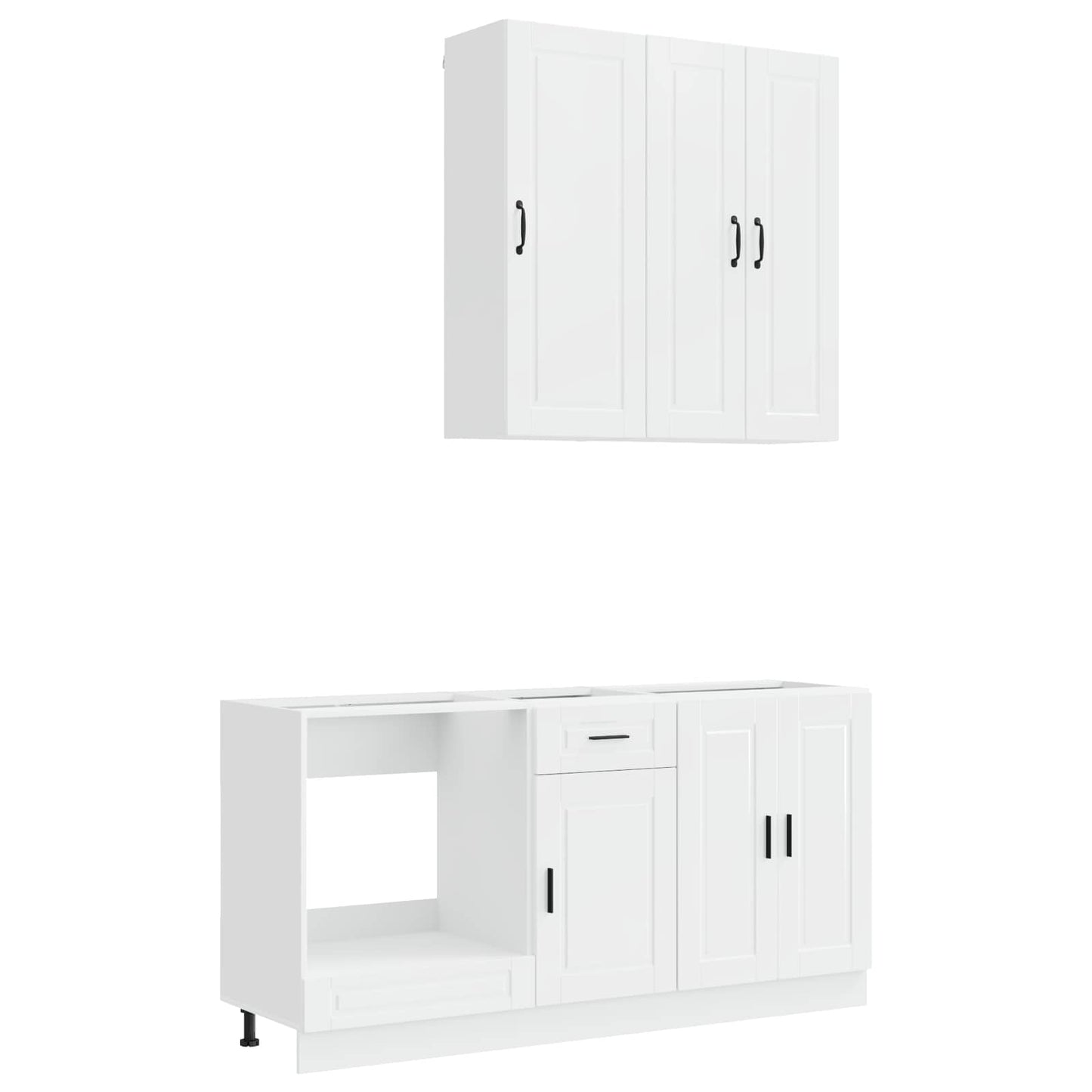 vidaXL Kitchen Unit PORTO 5 pcs High Gloss White Engineered Wood