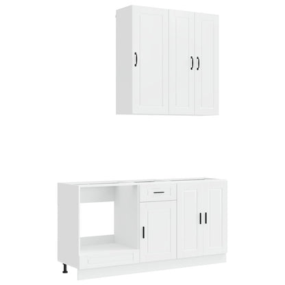 vidaXL Kitchen Unit PORTO 5 pcs High Gloss White Engineered Wood