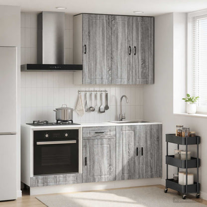 vidaXL Kitchen Unit PORTO 5 pcs Grey Sonoma Engineered Wood