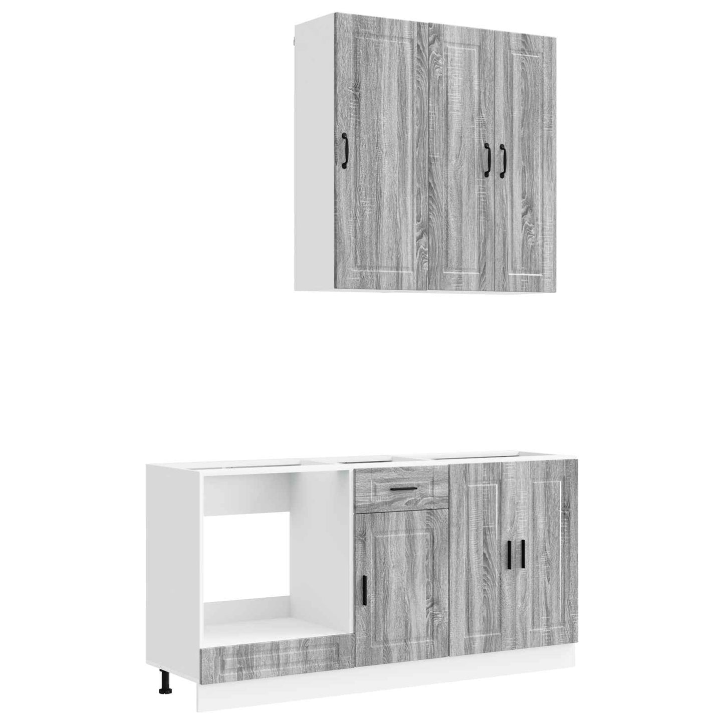 vidaXL Kitchen Unit PORTO 5 pcs Grey Sonoma Engineered Wood