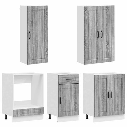 vidaXL Kitchen Unit PORTO 5 pcs Grey Sonoma Engineered Wood