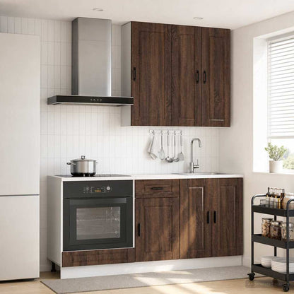vidaXL Kitchen Unit PORTO 5 pcs Brown Oak Engineered Wood