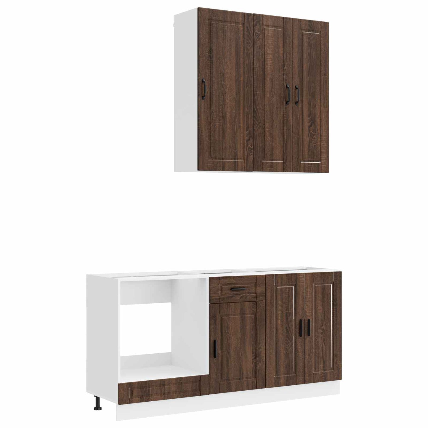 vidaXL Kitchen Unit PORTO 5 pcs Brown Oak Engineered Wood