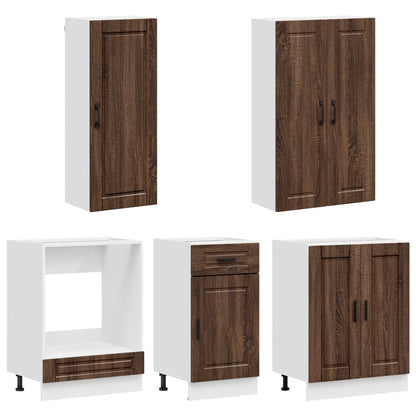 vidaXL Kitchen Unit PORTO 5 pcs Brown Oak Engineered Wood
