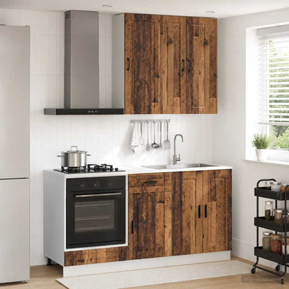 vidaXL Kitchen Unit PORTO 5 pcs Old Wood Engineered Wood