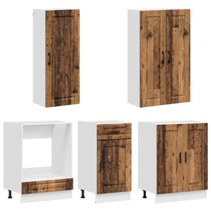 vidaXL Kitchen Unit PORTO 5 pcs Old Wood Engineered Wood