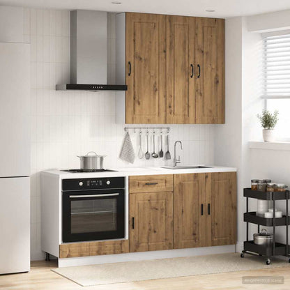 vidaXL Kitchen Unit PORTO 5 pcs Artisan Oak Engineered Wood