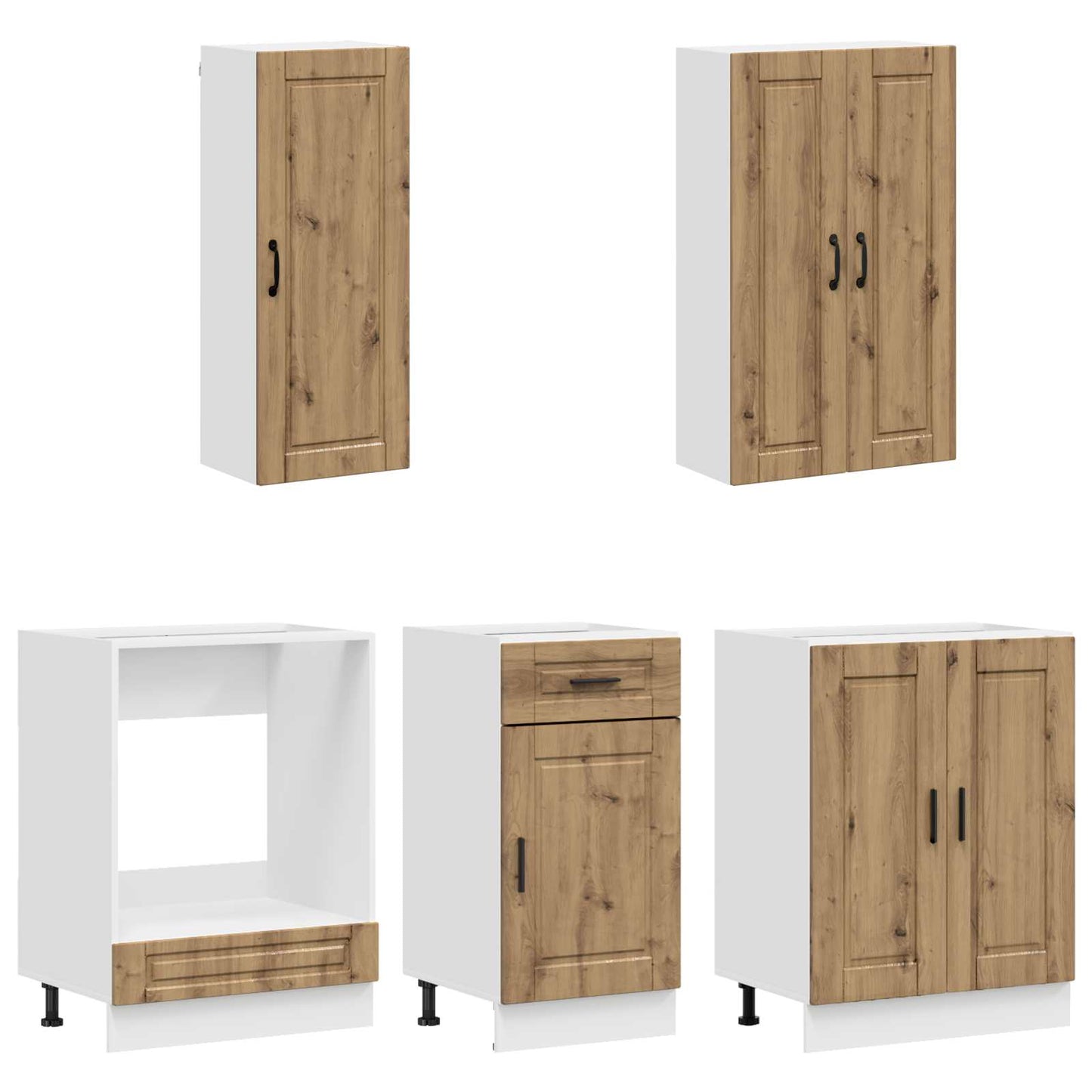 vidaXL Kitchen Unit PORTO 5 pcs Artisan Oak Engineered Wood