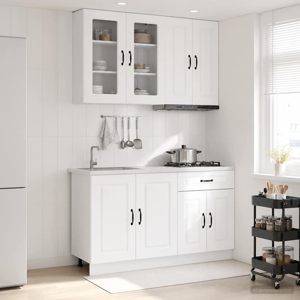 vidaXL Kitchen Unit KALMAR 4 pcs White Engineered Wood