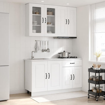 vidaXL Kitchen Unit KALMAR 4 pcs White Engineered Wood