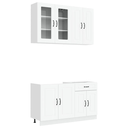 vidaXL Kitchen Unit KALMAR 4 pcs White Engineered Wood