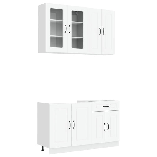 vidaXL Kitchen Unit KALMAR 4 pcs White Engineered Wood
