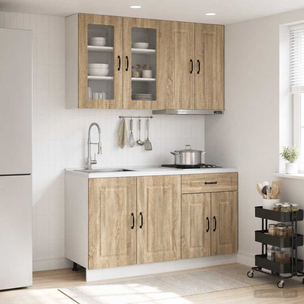 vidaXL Kitchen Unit KALMAR 4 pcs Sonoma Oak Engineered Wood