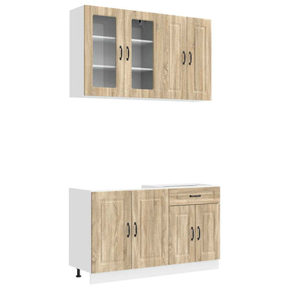 vidaXL Kitchen Unit KALMAR 4 pcs Sonoma Oak Engineered Wood