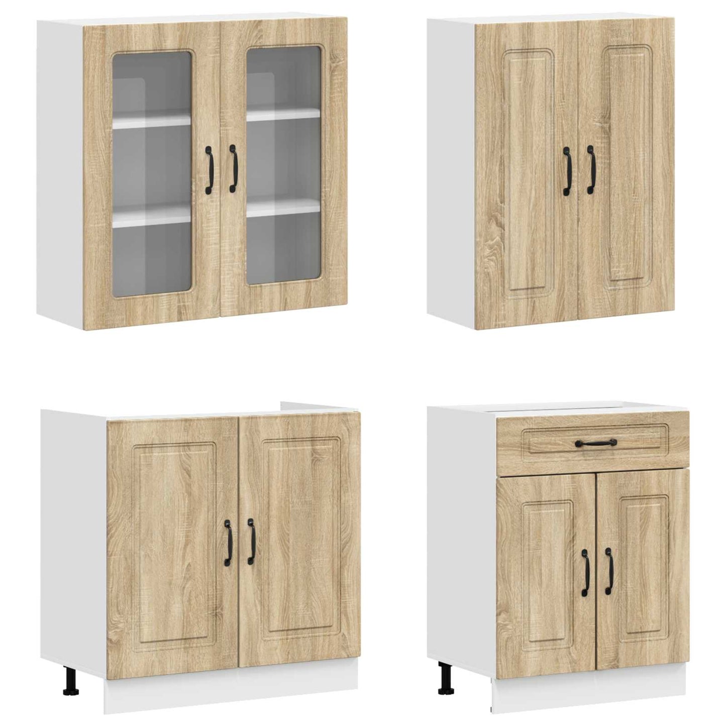 vidaXL Kitchen Unit KALMAR 4 pcs Sonoma Oak Engineered Wood