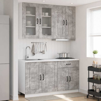 vidaXL Kitchen Unit KALMAR 4 pcs Concrete Grey Engineered Wood