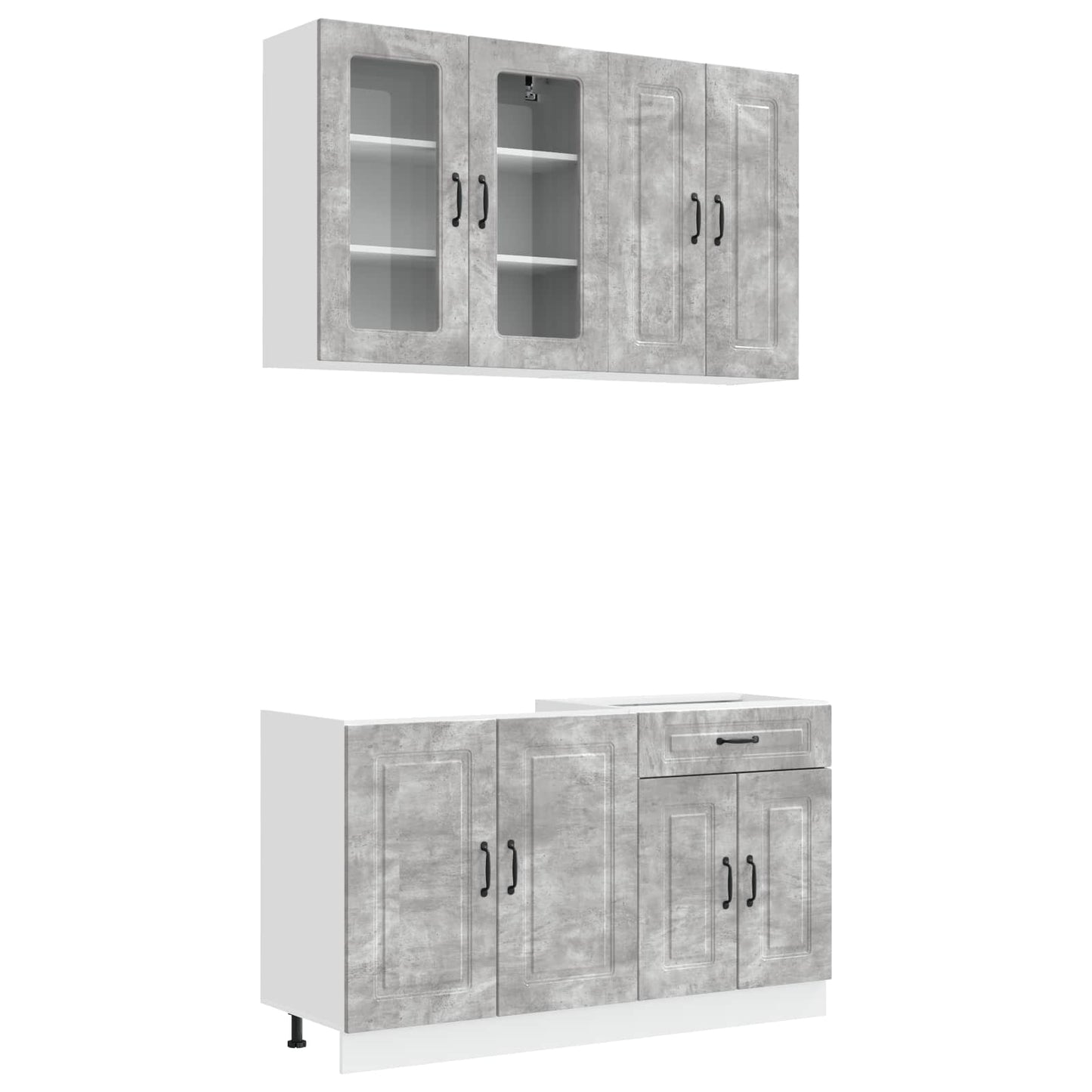 vidaXL Kitchen Unit KALMAR 4 pcs Concrete Grey Engineered Wood