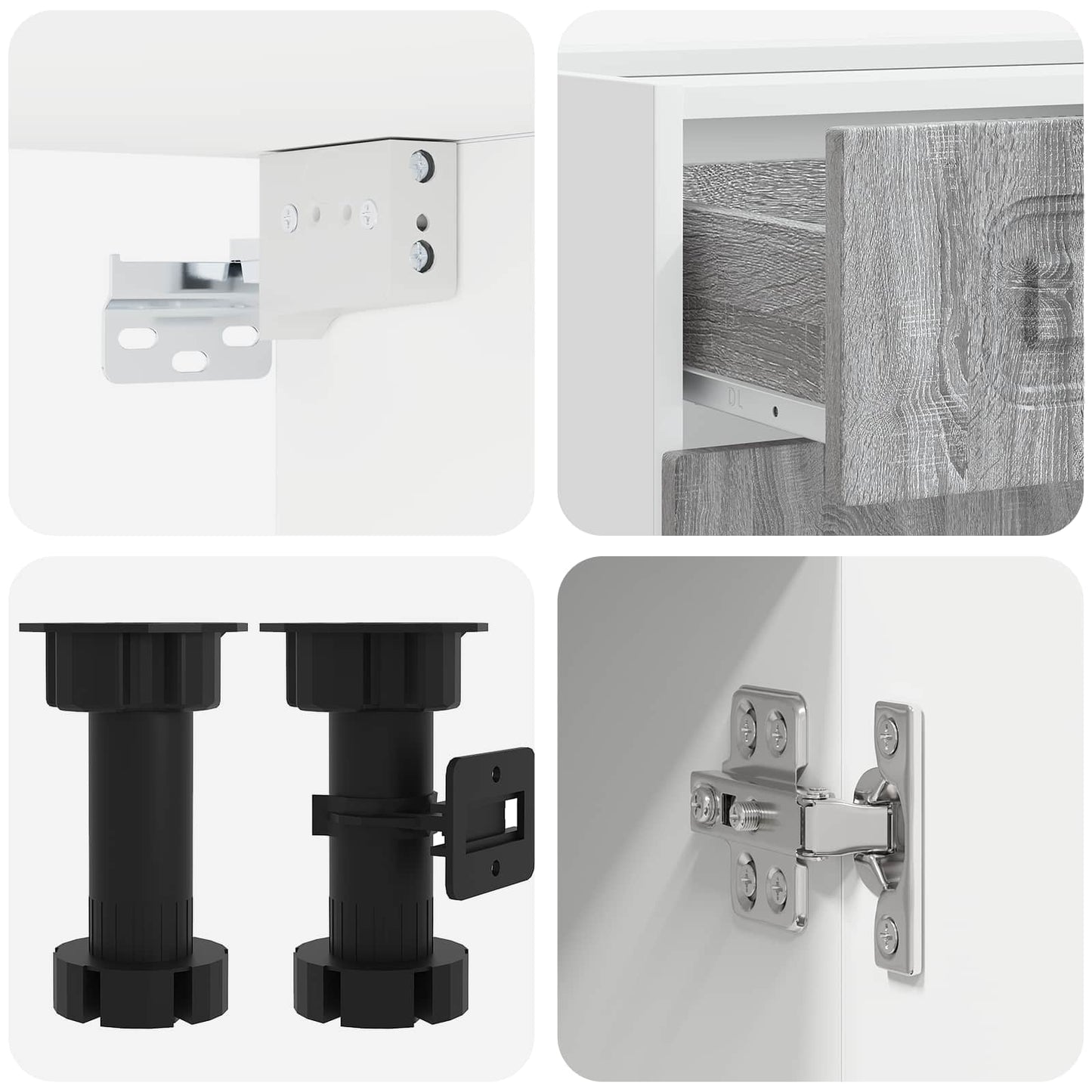 vidaXL Kitchen Unit KALMAR 4 pcs Grey Sonoma Engineered Wood