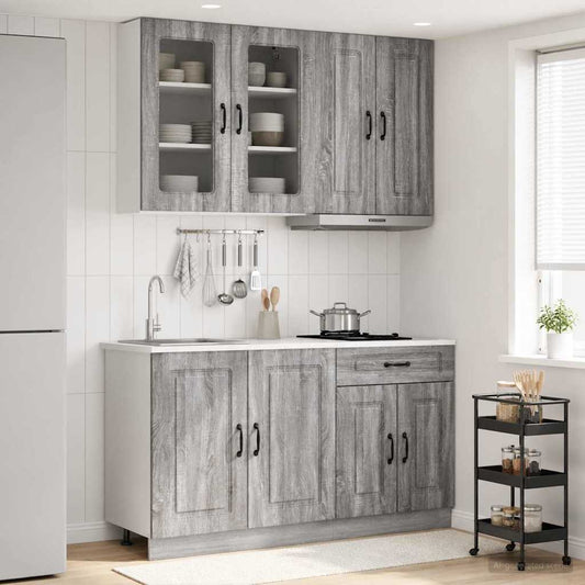 vidaXL Kitchen Unit KALMAR 4 pcs Grey Sonoma Engineered Wood