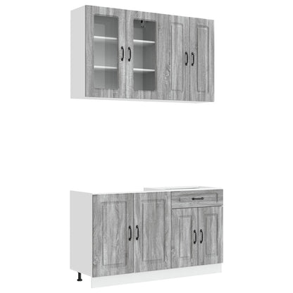vidaXL Kitchen Unit KALMAR 4 pcs Grey Sonoma Engineered Wood