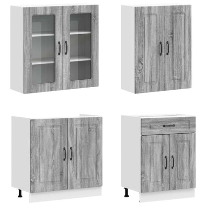 vidaXL Kitchen Unit KALMAR 4 pcs Grey Sonoma Engineered Wood