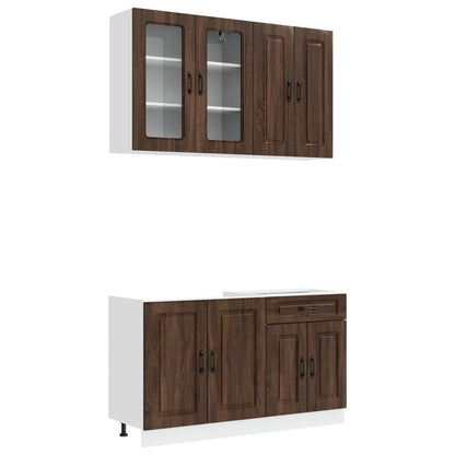vidaXL Kitchen Unit KALMAR 4 pcs Brown Oak Engineered Wood