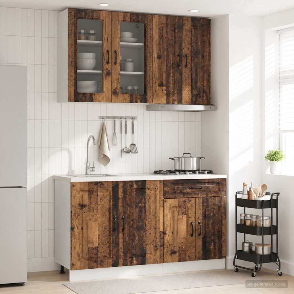 vidaXL Kitchen Unit KALMAR 4 pcs Old Wood Engineered Wood