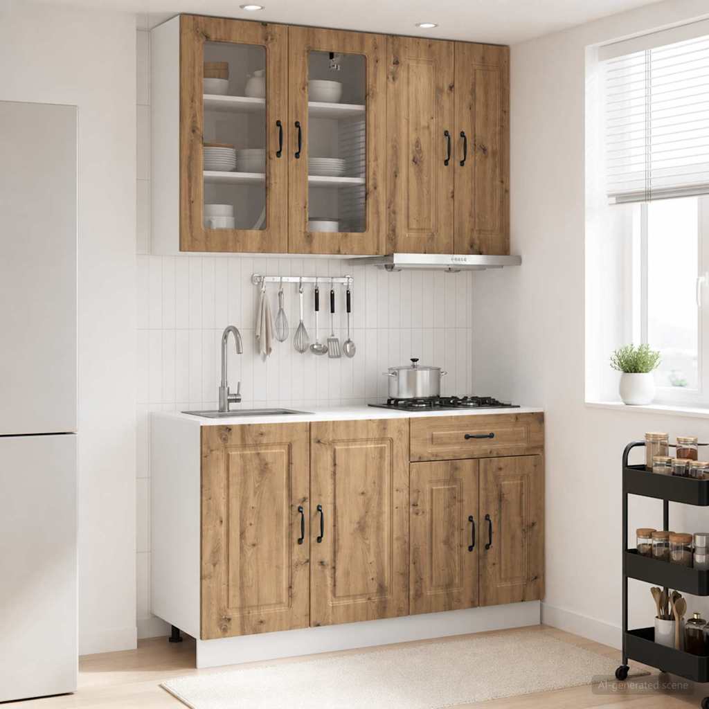 vidaXL Kitchen Unit KALMAR 4 pcs Artisan Oak Engineered Wood