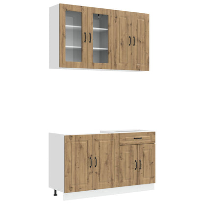 vidaXL Kitchen Unit KALMAR 4 pcs Artisan Oak Engineered Wood