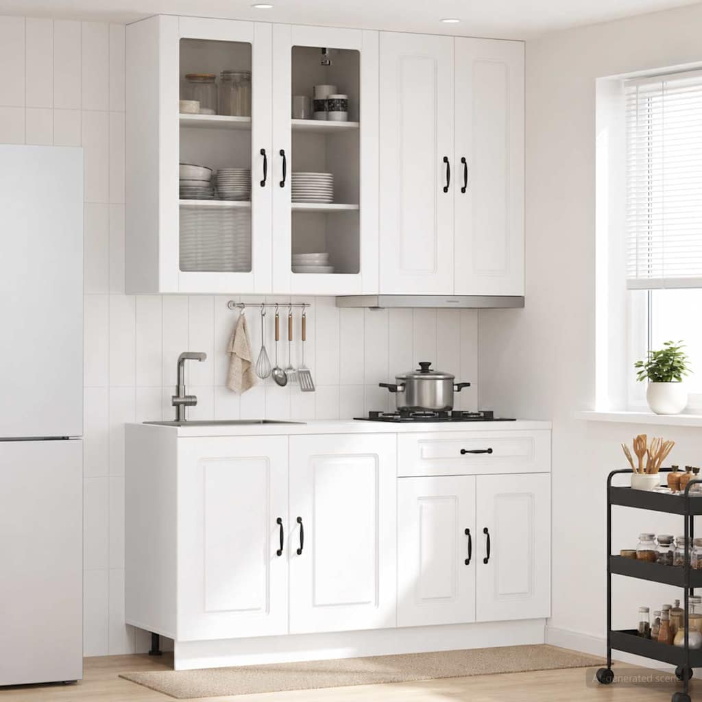 vidaXL Kitchen Unit KALMAR 4 pcs White Engineered Wood