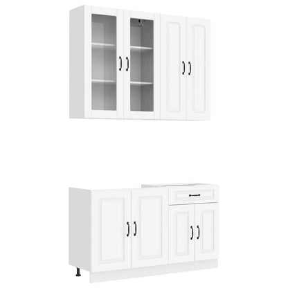 vidaXL Kitchen Unit KALMAR 4 pcs White Engineered Wood